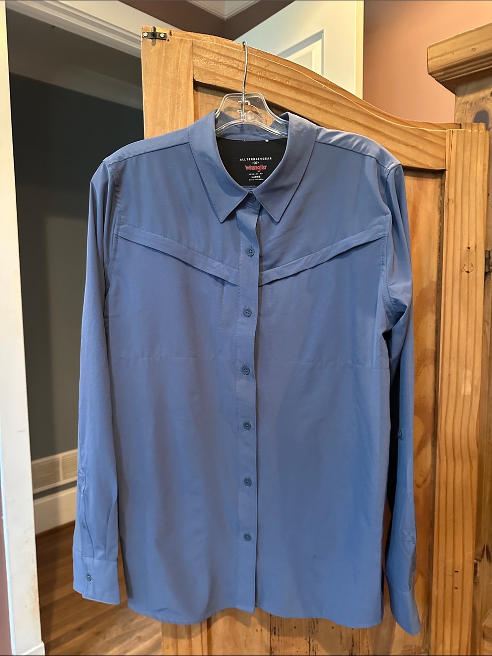 Wrangler Men's Slate Blue Western Button-Front Shirt